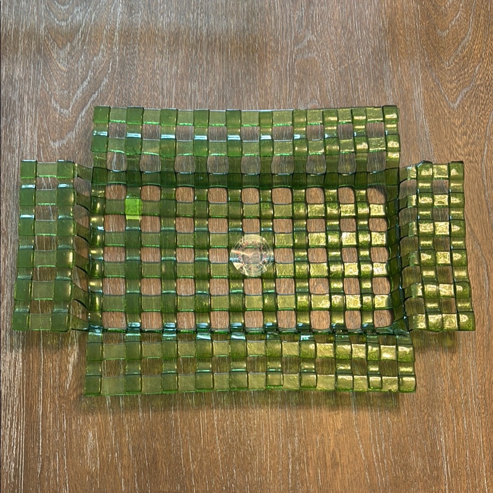 Green handmade Glassware Translucent Design